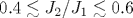 0.4\lesssim J_2/J_1\lesssim 0.6