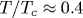 T/T_c\approx 0.4