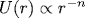 U(r) \propto r^{-n}