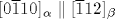 [0\overline {1}10]_\alpha \parallel [\overline {1}12]_\beta 