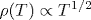 \rho (T)\propto T^{1/2}