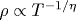 \rho\propto T^{-1/\eta }